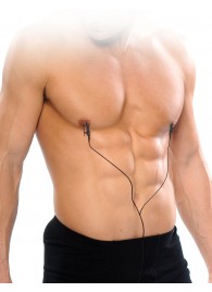 Черные электрические зажимы для сосков Shock Therapy Nipple Clamps - Pipedream - купить с доставкой в Ачинске