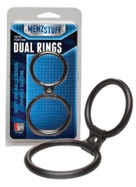 Чёрное двойное эрекционное кольцо Dual Rings Black - Dream Toys - в Ачинске купить с доставкой