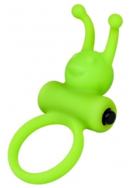 Зеленое эрекционное виброкольцо на пенис Cock Ring - A-toys - в Ачинске купить с доставкой