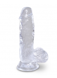 Прозрачный фаллоимитатор King Cock Clear 5  Cock with Balls - 15,2 см. - Pipedream