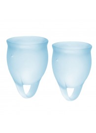 Набор голубых менструальных чаш Feel confident Menstrual Cup - Satisfyer - купить с доставкой в Ачинске