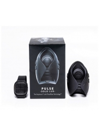 Темно-серый инновационный мужской осциллятор PULSE SOLO LUX с пультом ДУ - Hot Octopuss - в Ачинске купить с доставкой