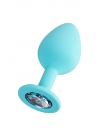 Мятная анальная втулка Brilliant с прозрачным кристаллом - 8 см. - ToyFa - купить с доставкой в Ачинске