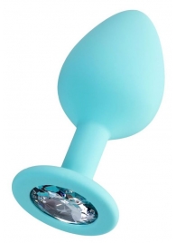 Мятная анальная втулка Brilliant с прозрачным кристаллом - 8 см. - ToyFa - купить с доставкой в Ачинске