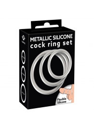 Набор из 3 эрекционных колец под металл Metallic Silicone Cock Ring Set - Orion - в Ачинске купить с доставкой