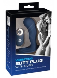 Синий вибростимулятор простаты Vibrating Butt Plug - 11,7 см. - Orion - в Ачинске купить с доставкой