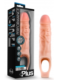 Телесный реалистичный фаллоудлинитель 9 Inch Silicone Cock Sheath Penis Extender - 22,86 см. - Blush Novelties - в Ачинске купить с доставкой