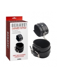 Черные оковы на ноги Obey Me Leather Ankle Cuffs - Chisa - купить с доставкой в Ачинске