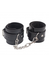 Черные оковы на ноги Obey Me Leather Ankle Cuffs - Chisa - купить с доставкой в Ачинске