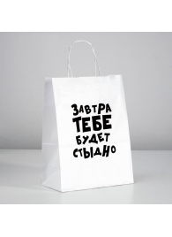 Подарочный пакет  Завтра тебе будет стыдно  - 30 х 24 см. - UPAK LAND - купить с доставкой в Ачинске