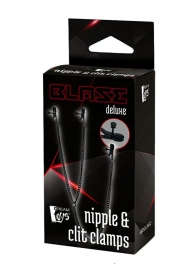 Черные зажимы на соски и клитор на цепочке DELUXE NIPPLE   CLIT CLAMPS - Dream Toys - купить с доставкой в Ачинске