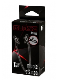 Черные зажимы на соски на цепочке BLAZE DELUXE NIPPLE CLAMPS - Dream Toys - купить с доставкой в Ачинске