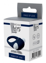 Гладкое синее эрекционное виброкольцо STIMU RING - Dream Toys - в Ачинске купить с доставкой
