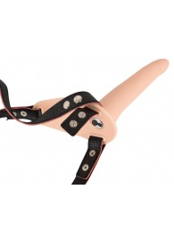 Телесный поясной страпон с вибрацией Vibrating Strap-On - 15,7 см. - Orion - купить с доставкой в Ачинске