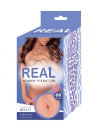 Телесный вибромастурбатор-вагина Real Women Vibration - Real - в Ачинске купить с доставкой