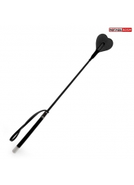 Черный стек с наконечником-сердечком - 54 см. - Notabu - купить с доставкой в Ачинске