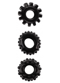 Набор из 3 черных эрекционных колец SET OF 3 COCKRINGS - Dream Toys - в Ачинске купить с доставкой