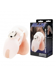 Белая клетка целомудрия Silicone Chastity Cage - BlueLine - купить с доставкой в Ачинске