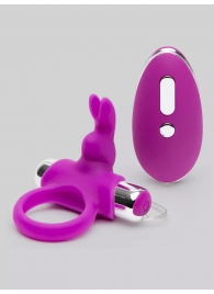 Лиловое виброкольцо с пультом ДУ Remote Control Cock Ring - Happy Rabbit - в Ачинске купить с доставкой