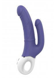 Синий анально-вагинальный вибратор Double Pleasure - 23,5 см. - Dream Toys