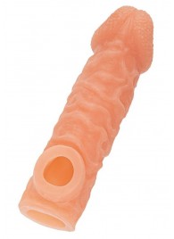 Телесная закрытая насадка с шершавой головкой Cock Sleeve Size S - 13,8 см. - KOKOS - в Ачинске купить с доставкой