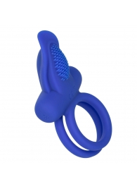 Синее перезаряжаемое эрекционное кольцо Silicone Rechargeable Dual Pleaser Enhancer - California Exotic Novelties - в Ачинске купить с доставкой