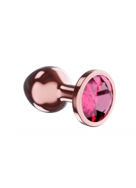 Пробка цвета розового золота с малиновым кристаллом Diamond Ruby Shine S - 7,2 см. - Lola Games - купить с доставкой в Ачинске