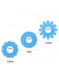 Набор из 3 голубых, светящихся в темноте эрекционных колец Lumino Play - Lovetoy - в Ачинске купить с доставкой