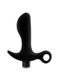 Черный анальный вибратор Silicone Vibrating Prostate Massager 01 - 10,8 см. - Blush Novelties - в Ачинске купить с доставкой