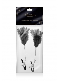 Зажимы для сосков с черными перьями Sweet Caress Feather Nipple Clumps - Sweet Caress - купить с доставкой в Ачинске