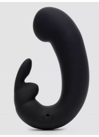 Черный мини-вибратор  кролик  Sensation Rechargeable G-Spot Rabbit Vibrator - 11,4 см. - Fifty Shades of Grey