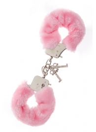 Металлические наручники с розовой меховой опушкой METAL HANDCUFF WITH PLUSH PINK - Dream Toys - купить с доставкой в Ачинске