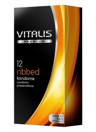 Ребристые презервативы VITALIS PREMIUM ribbed - 12 шт. - Vitalis - купить с доставкой в Ачинске