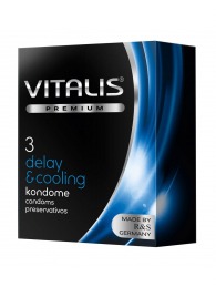Презервативы VITALIS PREMIUM delay   cooling с охлаждающим эффектом - 3 шт. - Vitalis - купить с доставкой в Ачинске
