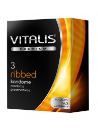 Ребристые презервативы VITALIS PREMIUM ribbed - 3 шт. - Vitalis - купить с доставкой в Ачинске