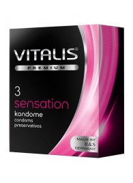 Презервативы с пупырышками и кольцами VITALIS PREMIUM sensation - 3 шт. - Vitalis - купить с доставкой в Ачинске
