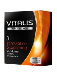 Презервативы VITALIS PREMIUM stimulation   warming с согревающим эффектом - 3 шт. - Vitalis - купить с доставкой в Ачинске