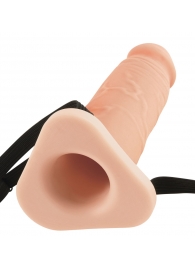 Телесный реалистичный фаллоимитатор с полостью Silicone Hollow Extension - 20 см. - Pipedream - купить с доставкой в Ачинске