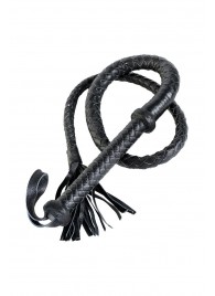 Длинный кожаный кнут с хлопушками на конце - ToyFa - купить с доставкой в Ачинске