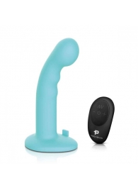 Голубая изогнутая насадка 6in Remote Control Ripple P-Spot G-Spot на черных трусиках - 16 см. - Pegasus - купить с доставкой в Ачинске