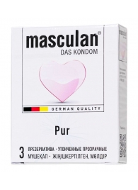 Супертонкие презервативы Masculan Pur - 3 шт. - Masculan - купить с доставкой в Ачинске