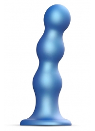 Голубая насадка Strap-On-Me Dildo Plug Balls size S - Strap-on-me - купить с доставкой в Ачинске