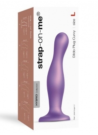 Фиолетовая насадка Strap-On-Me Dildo Plug Curvy size L - Strap-on-me - купить с доставкой в Ачинске