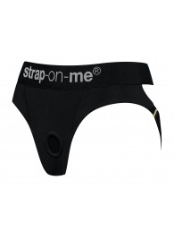 Черные трусики для насадок Heroine Lingerie Harness - size L - Strap-on-me - купить с доставкой в Ачинске