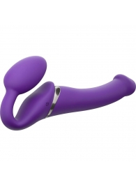 Фиолетовый безремневой вибрострапон Vibrating Bendable Strap-On - size L - Strap-on-me - купить с доставкой в Ачинске