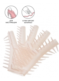 Телесная перчатка-мастубратор для чувственного массажа - Штучки-дрючки - в Ачинске купить с доставкой