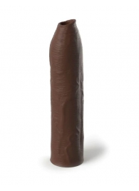 Коричневая насадка-удлинитель Uncut Silicone Penis Enhancer - 17,8 см. - Pipedream - в Ачинске купить с доставкой