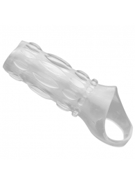 Насадка на пенис с кольцом для мошонки Clear Sensations Enhancer Sex Sleeve - 11,5 см. - XR Brands - в Ачинске купить с доставкой