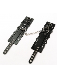 Узорчатые кожаные оковы с регулируемыми ремешками - Crazy Handmade - купить с доставкой в Ачинске