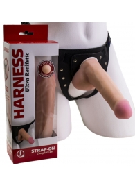 Страпон Harness из двух предметов: трусики с плугом и насадка-фаллос - 17 см. - LOVETOY (А-Полимер) - купить с доставкой в Ачинске